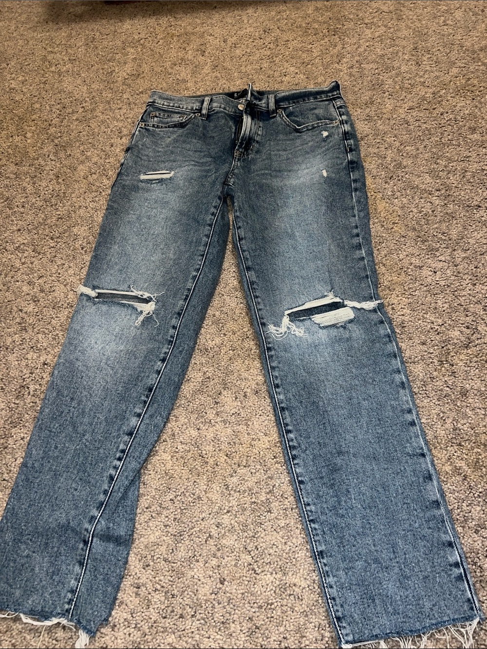 GAP Ripped Straight Leg Jeans - Blue